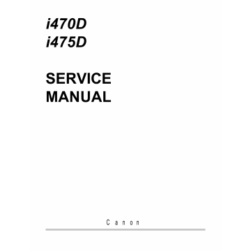 Canon PIXUS i470D i475D 470PD Service Manual