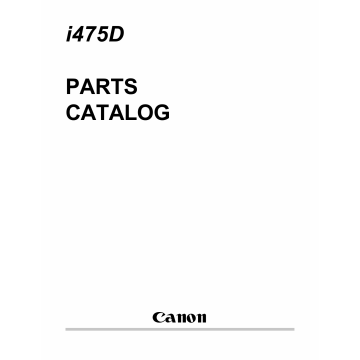 Canon PIXUS i475D Parts Catalog Manual