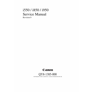 Canon PIXUS i550 i850 i950 Service Manual