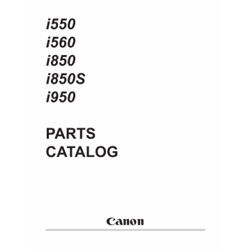 Canon PIXUS i560 i850S Parts Catalog Manual