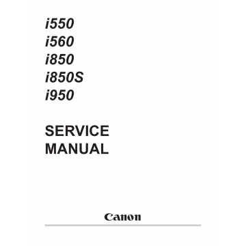 Canon PIXUS i560 i850S Service Manual