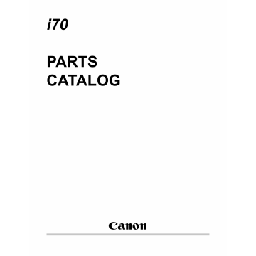 Canon PIXUS i70 50i Parts Catalog Manual