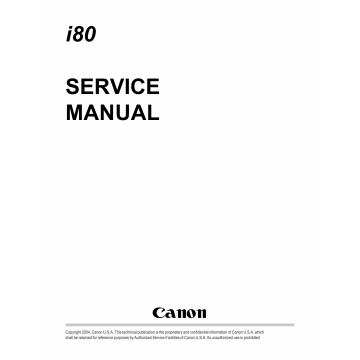 Canon PIXUS i80 80i Service Manual