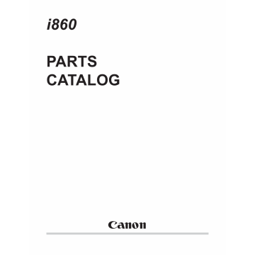 Canon PIXUS i860 Parts Catalog Manual