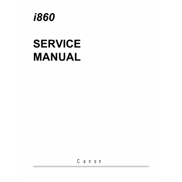 Canon PIXUS i860 i865 860i Service Manual