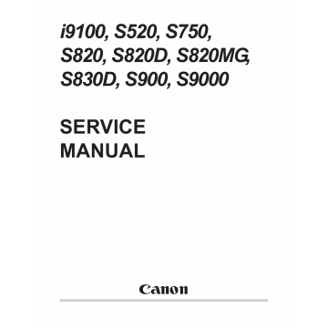 Canon PIXUS i9100 S520 S750 S820 S820D S820MG S830D S900 S9000 Service Manual
