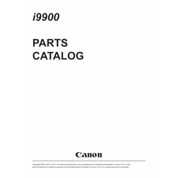 Canon PIXUS i9900 i9950 Parts Catalog Manual