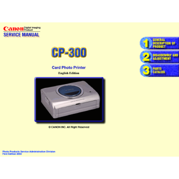 Canon SELPHY CP300 Service Manual