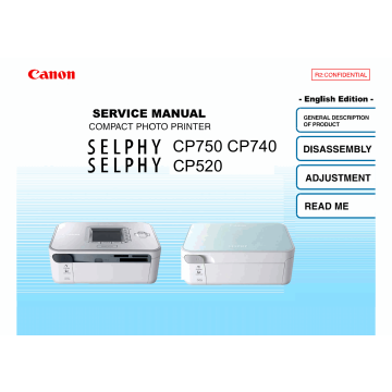 Canon SELPHY CP750 CP740 CP520 Service Manual