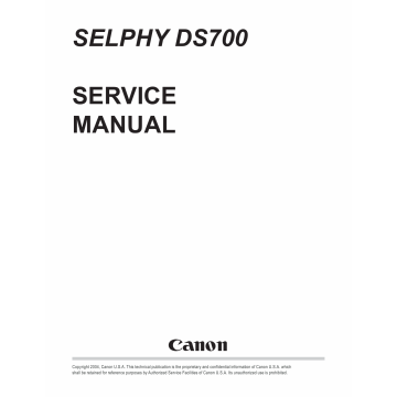 Canon SELPHY DS700 Service and Parts Manual