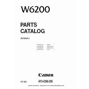 Canon Wide-Format-InkJet W6200 Parts Catalog Manual