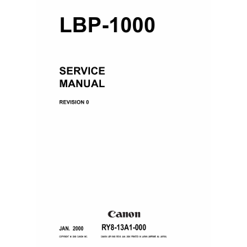 Canon imageCLASS LBP-1000 Service Manual
