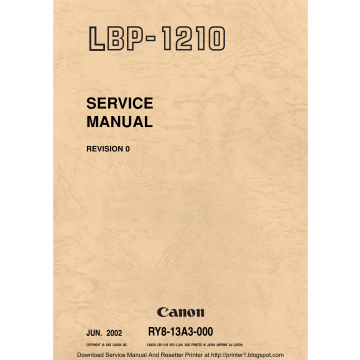 Canon imageCLASS LBP-1210 Service Manual