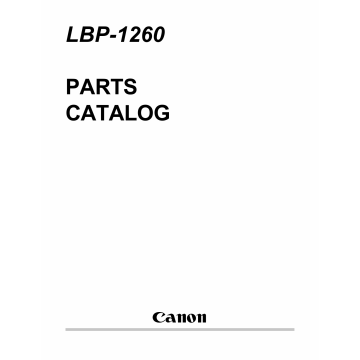 Canon imageCLASS LBP-1260 Parts Catalog Manual