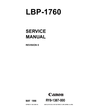 Canon imageCLASS LBP-1760 Service Manual