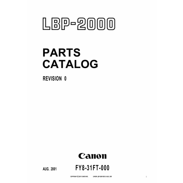 Canon imageCLASS LBP-2000 Parts Catalog Manual