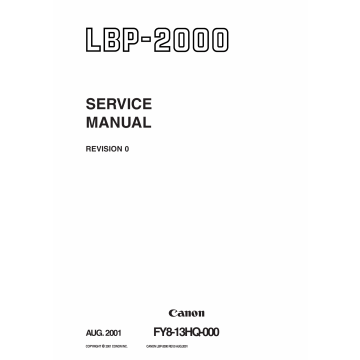 Canon imageCLASS LBP-2000 Service Manual