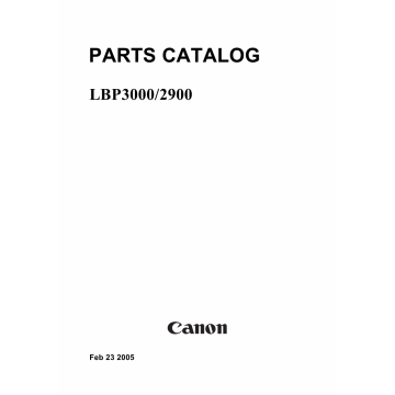 Canon imageCLASS LBP-3000 2900 Parts Catalog Manual