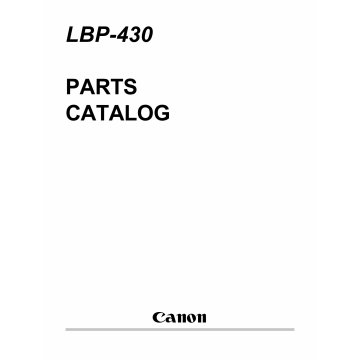 Canon imageCLASS LBP-430 Parts Catalog Manual