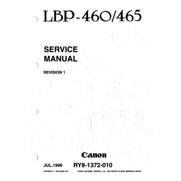 Canon imageCLASS LBP-460 465 Service Manual