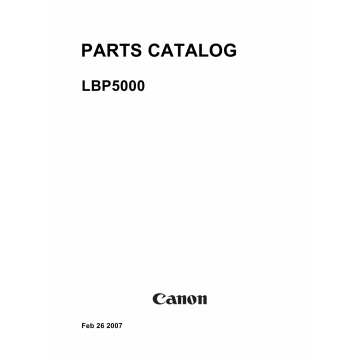 Canon imageCLASS LBP-5000 Parts Catalog Manual