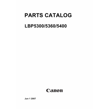Canon imageCLASS LBP-5300 5360 5400 Parts Catalog Manual