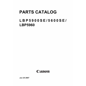 Canon imageCLASS LBP-5900SE 5600SE 5960 Parts Catalog Manual
