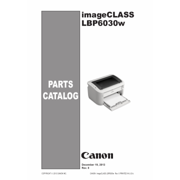 Canon imageCLASS LBP-6030w 6000 6018 6020 6030 Parts Catalog Manual