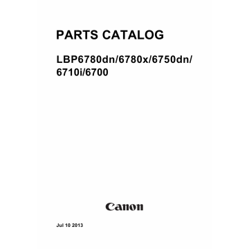 Canon imageCLASS LBP-6780dn 6780x 6750dn 6710i 6700 Parts Catalog Manual