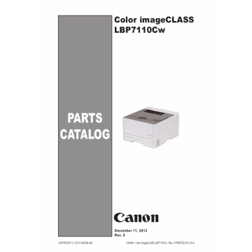 Canon imageCLASS LBP-7100C 7110Cw 7100Cn 7110C 7110Cn 7110 Parts Catalog Manual