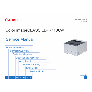 Canon imageCLASS LBP-7100C 7110Cw 7100Cn 7110C 7110Cn 7110 Service Manual