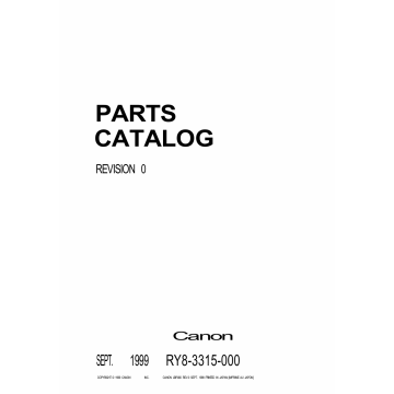 Canon imageCLASS LBP-800 Parts Catalog Manual
