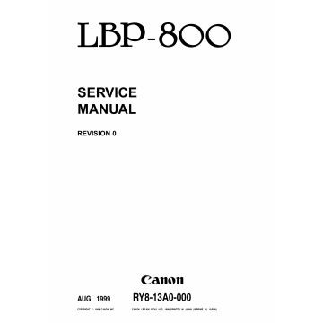 Canon imageCLASS LBP-800 Service Manual