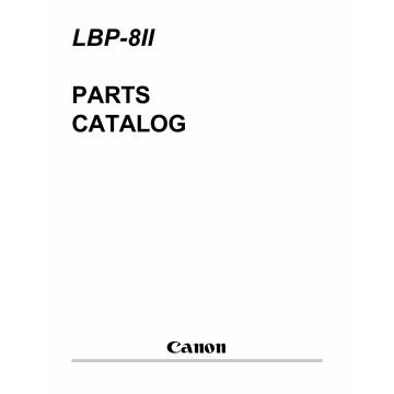 Canon imageCLASS LBP-8II Parts Catalog Manual
