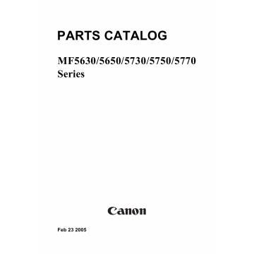 Canon imageCLASS MF-5630 MF5650 MF5730 MF5750 MF5770 Parts Catalog Manual