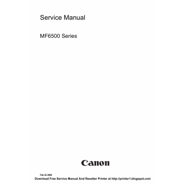Canon imageCLASS MF-6500 6530 6540PL 6550 6580PL Service Manual
