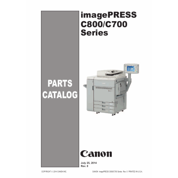 Canon imagePRESS C800 C700 Parts Catalog Manual