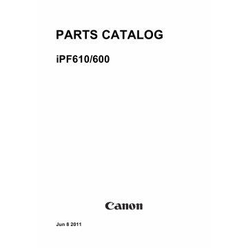 Canon imagePROGRAF iPF-610 600 Parts Catalog Manual