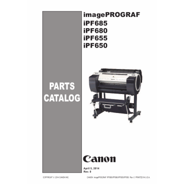 Canon imagePROGRAF iPF-685 680 655 650 Parts Catalog Manual