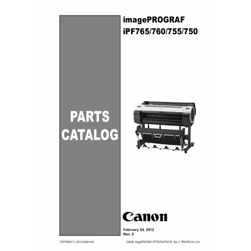 Canon imagePROGRAF iPF-765 760 755 750 Parts Catalog Manual