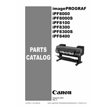 Canon imagePROGRAF iPF-8400 8300S 8300 8100 8000S 8000 Parts Catalog Manual