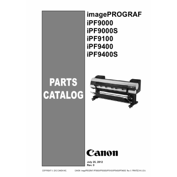 Canon imagePROGRAF iPF-9400S 9400 9100 9000S 9000 Parts Catalog Manual