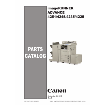 Canon imageRUNNER-ADVANCE iR-4251 4245 4235 4225 Parts Catalog Manual