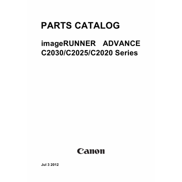 Canon imageRUNNER-ADVANCE iR-C2030 C2025 C2020 Parts Catalog Manual