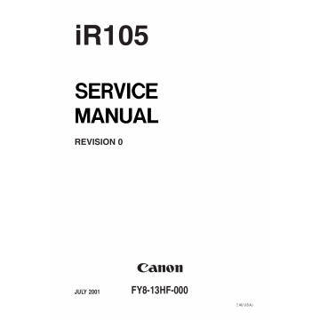 Canon imageRUNNER iR-105 Parts and Service Manual