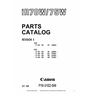 Canon imageRUNNER iR-70W 75W Parts and Service Manual