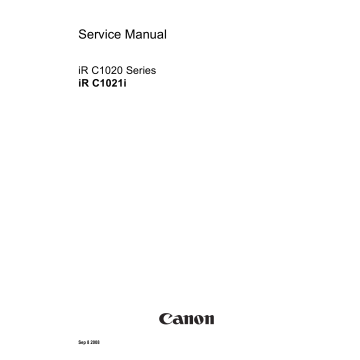 Canon imageRUNNER iR-C1020 C1021i Parts and Service Manual