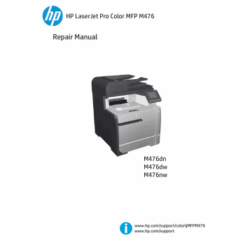 HP ColorLaserJet Pro-MFP M476 dn dw nw Parts and Repair Guide PDF download