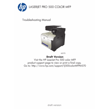 HP ColorLaserJet Pro-MFP M570 500 Troubleshooting Manual PDF download