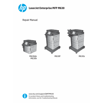 HP LaserJet Enterprise M630 Parts and Repair Manual PDF download